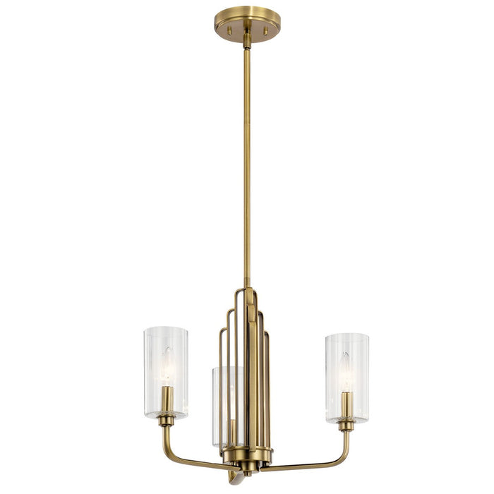 Kichler 52410BNB Three Light Chandelier, Brushed Natural Brass