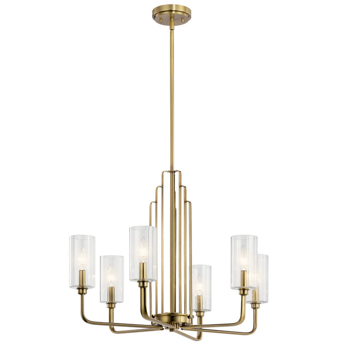 Kichler 52411BNB Six Light Chandelier, Brushed Natural Brass
