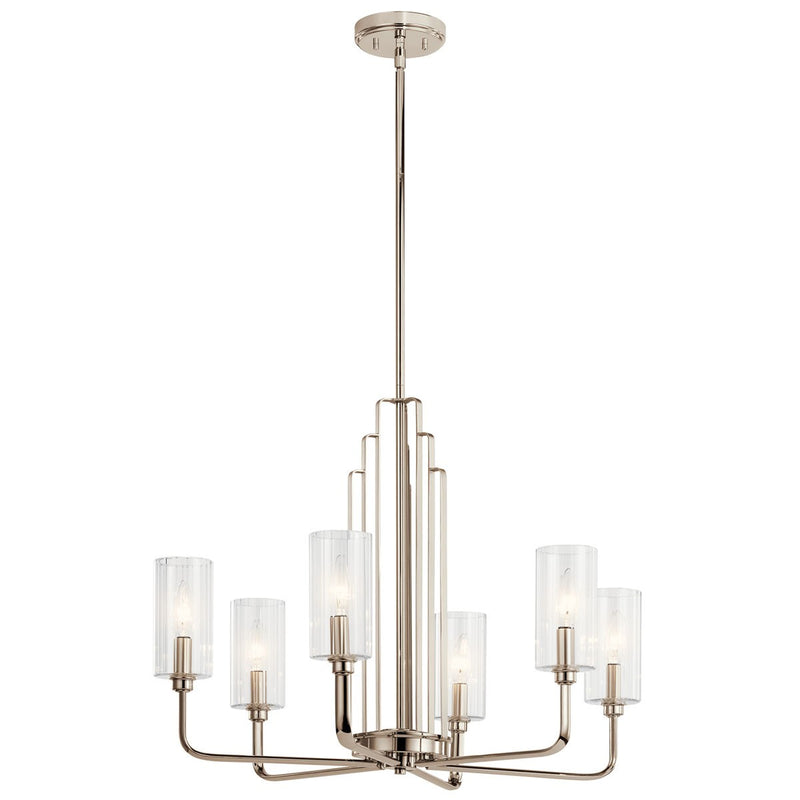 Kichler 52411PN Six Light Chandelier, Polished Nickel