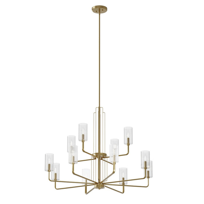 Kichler 52412BNB 12 Light Chandelier, Brushed Natural Brass