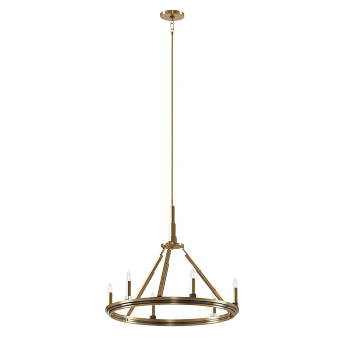 Kichler 52420BNB Six Light Chandelier, Brushed Natural Brass