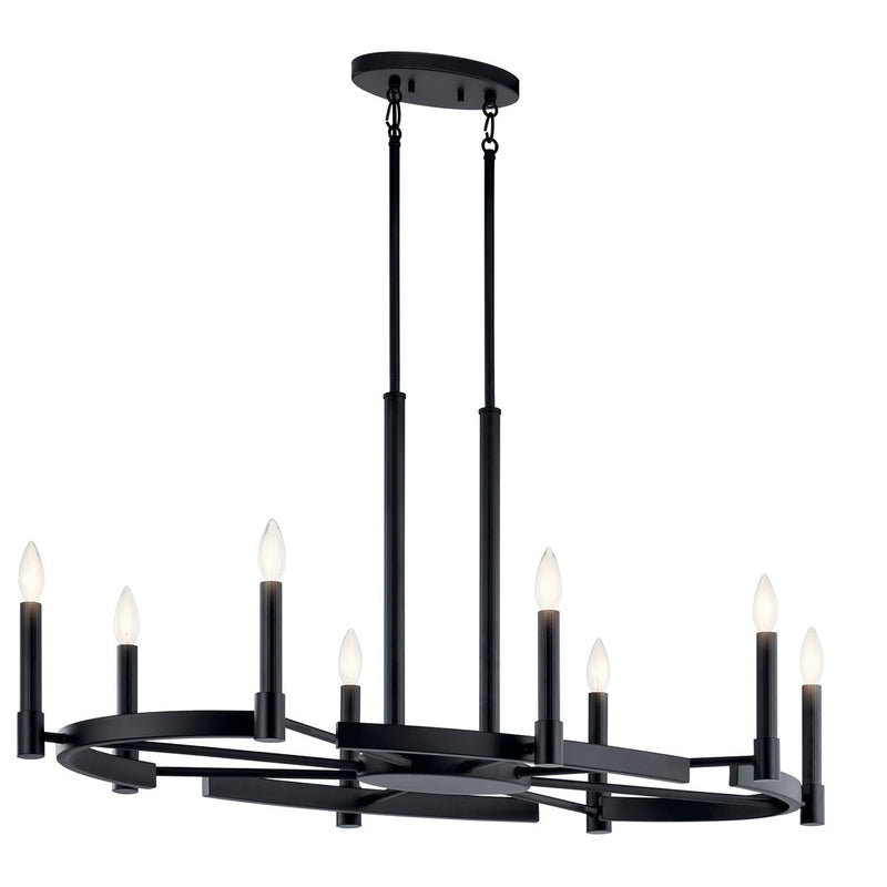 Kichler 52429BK Eight Light Chandelier, Black