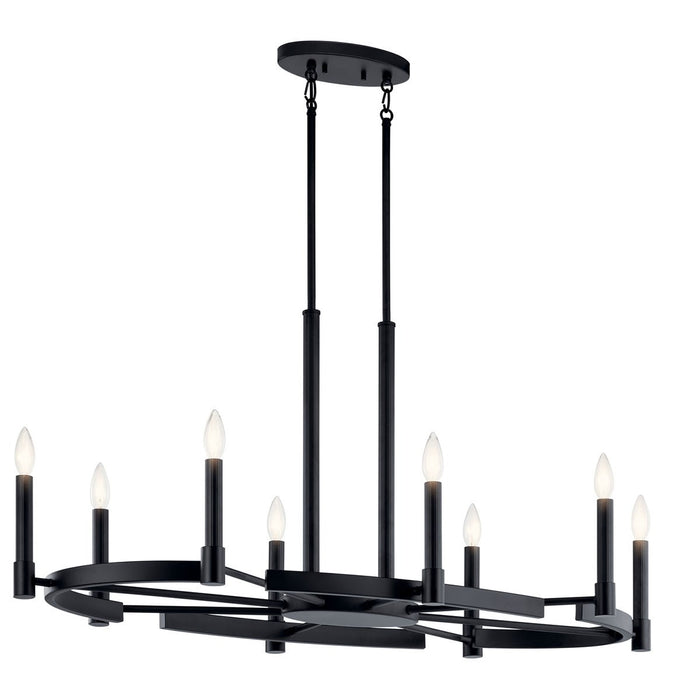 Kichler 52429BK Eight Light Chandelier, Black