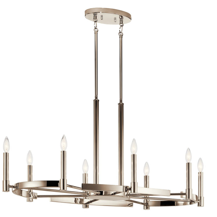 Kichler 52429PN Eight Light Chandelier, Polished Nickel