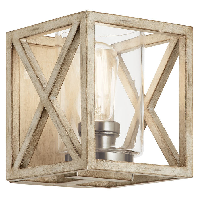 Kichler 55063DAW One Light Wall Sconce, Distressed Antique White