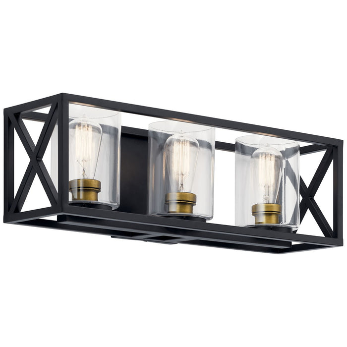 Kichler 55065BK Three Light Bath, Black