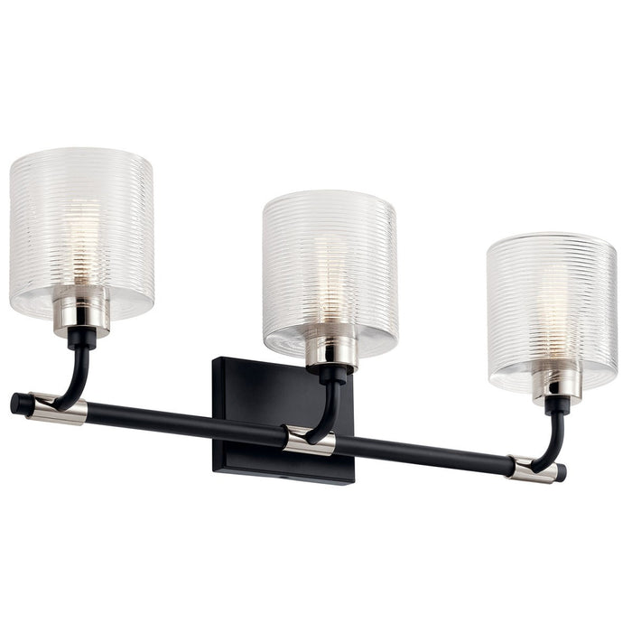 Kichler 55107BK Three Light Bath, Black