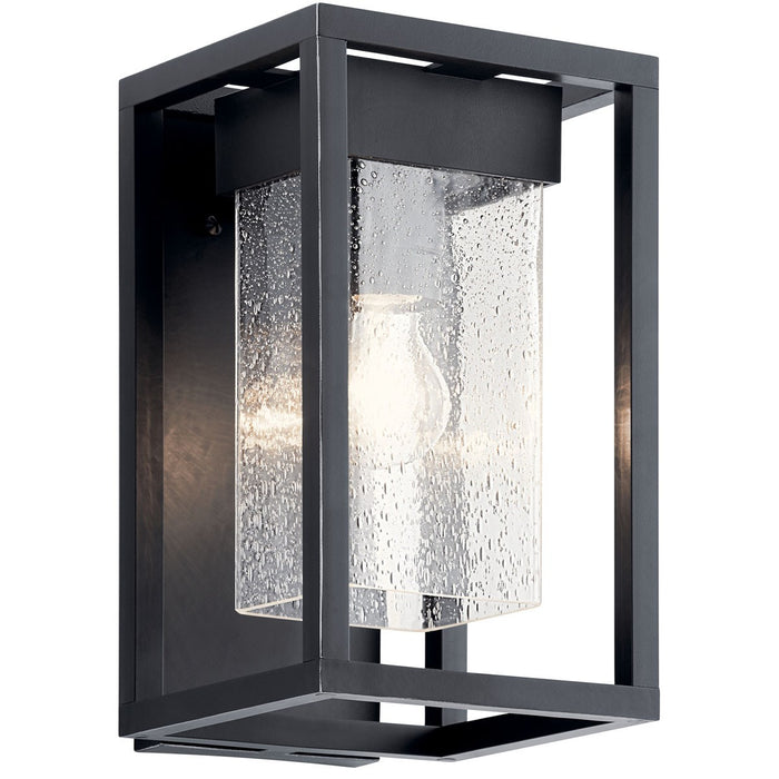 Kichler 59060BSL One Light Outdoor Wall Mount, Black with Silver Highlights