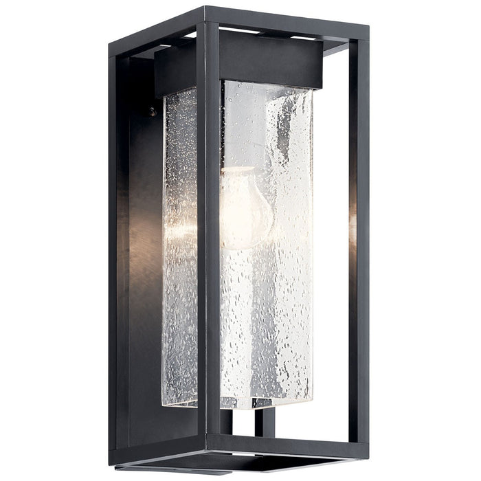 Kichler 59061BSL One Light Outdoor Wall Mount, Black with Silver Highlights