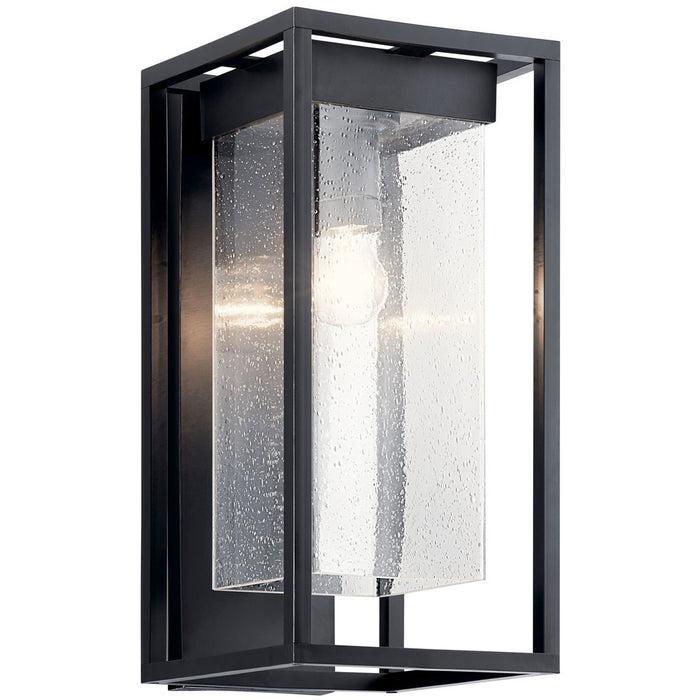 Kichler 59062BSL One Light Outdoor Wall Mount, Black with Silver Highlights