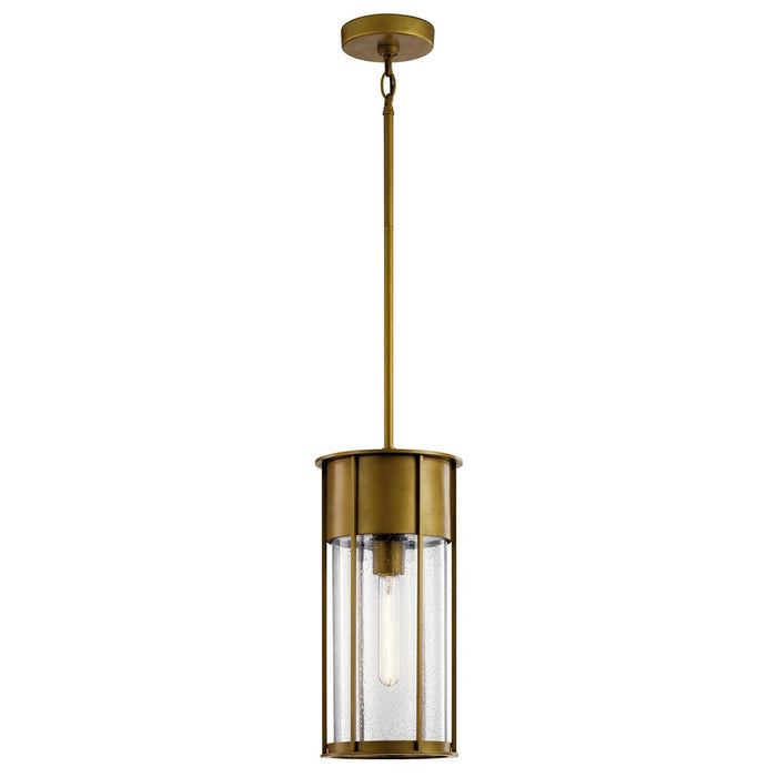 Kichler 59082NBR One Light Outdoor Pendant, Natural Brass