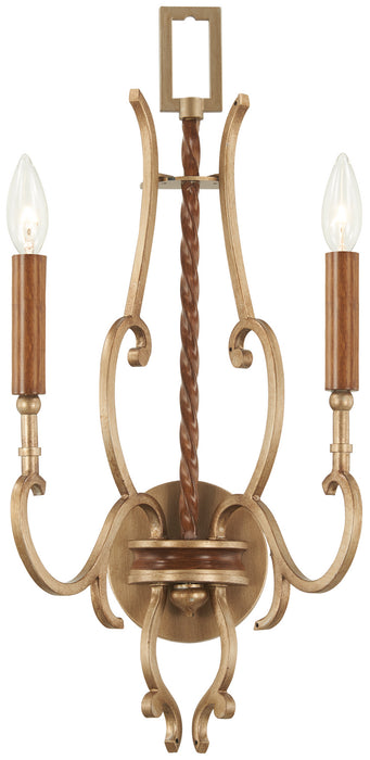 Metropolitan N6550-690 Two Light Wall Sconce, Pale Gold W/ Distressed Bronze