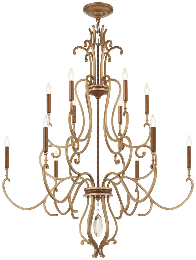 Metropolitan N6559-690 12 Light Chandelier, Pale Gold W/ Distressed Bronze