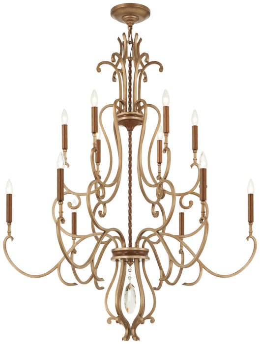 Metropolitan N6559-690 12 Light Chandelier, Pale Gold W/ Distressed Bronze