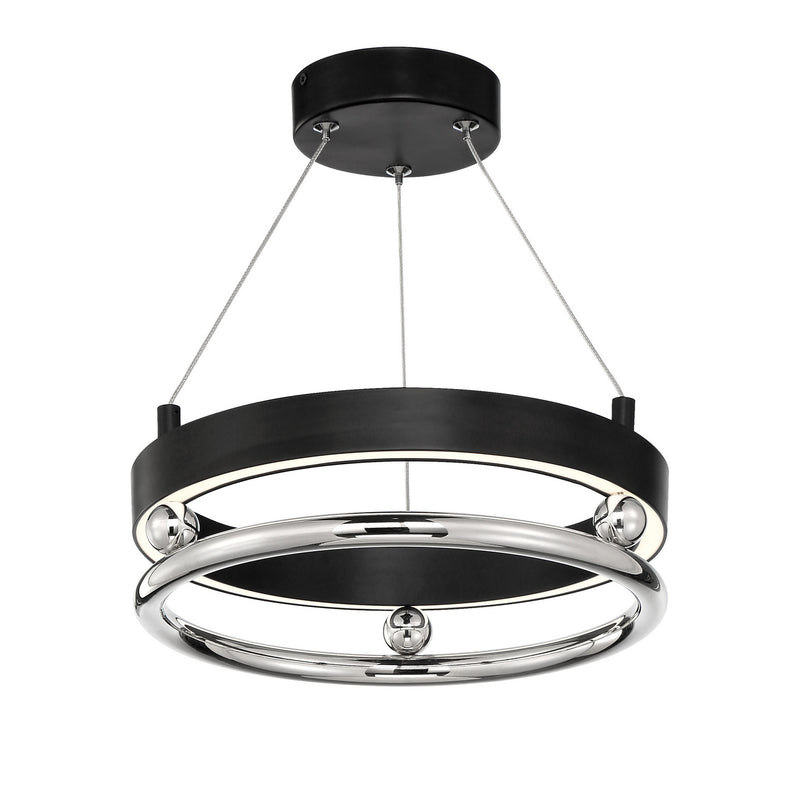 Metropolitan N7991-572-L LED Semi Flush Mount, Coal W/ Polished Nickel Highli