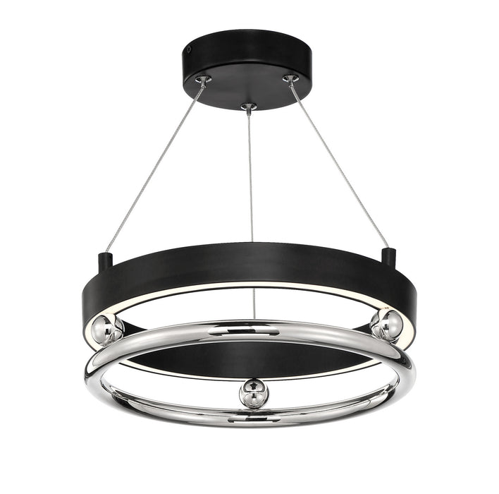 Metropolitan N7991-572-L LED Semi Flush Mount, Coal W/ Polished Nickel Highli