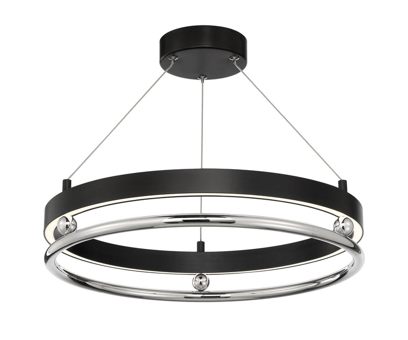 Metropolitan N7992-572-L LED Semi Flush Mount, Coal W/ Polished Nickel Highli