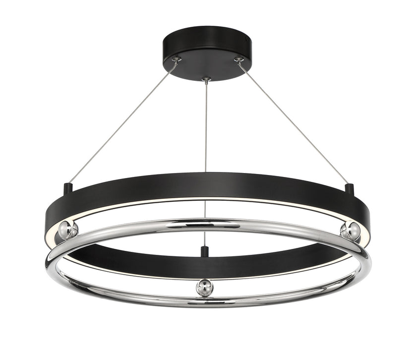 Metropolitan N7992-572-L LED Semi Flush Mount, Coal W/ Polished Nickel Highli