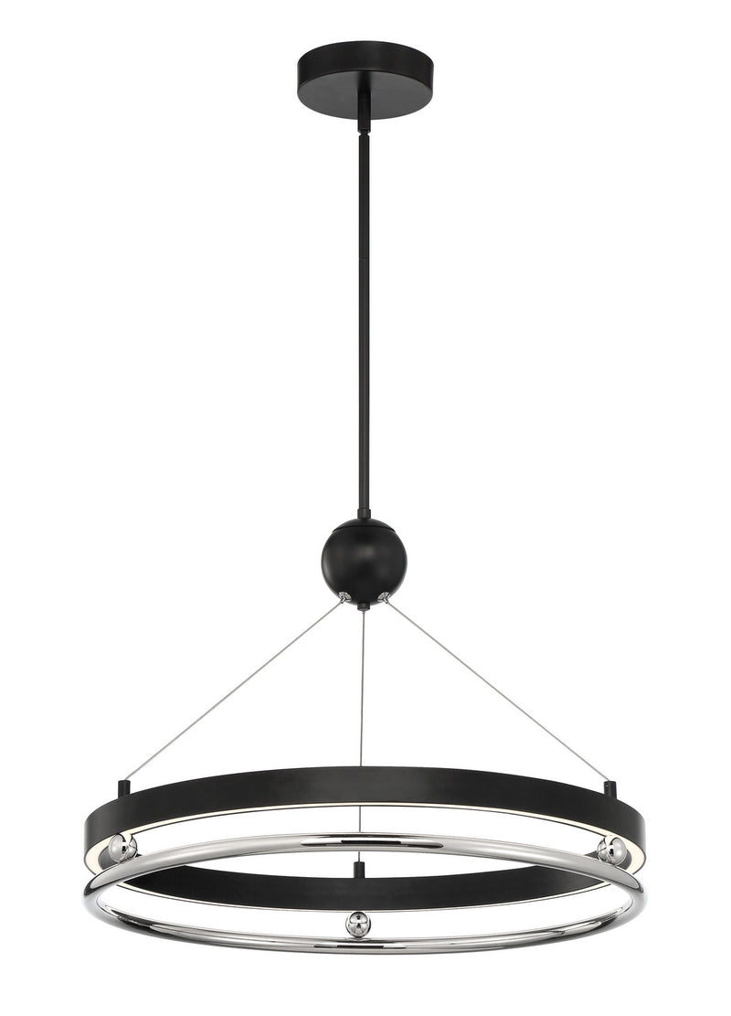 Metropolitan N7993-572-L LED Pendant, Coal W/ Polished Nickel Highli