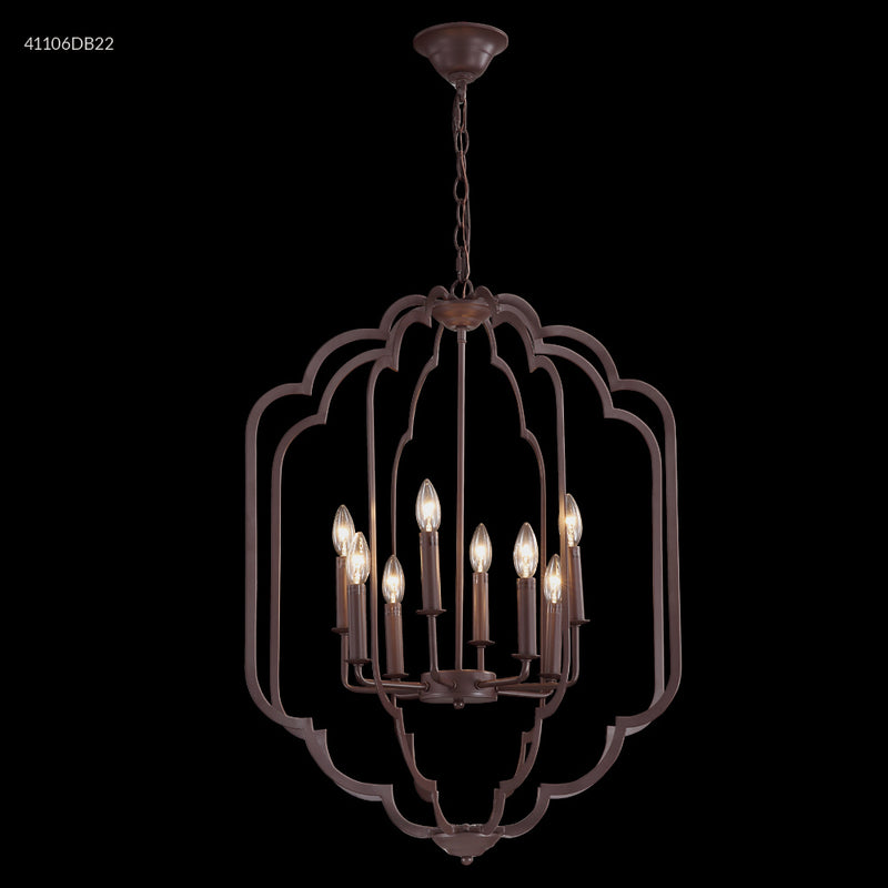 James R. Moder 41106DB22 Eight Light Chandelier, Dark Brown