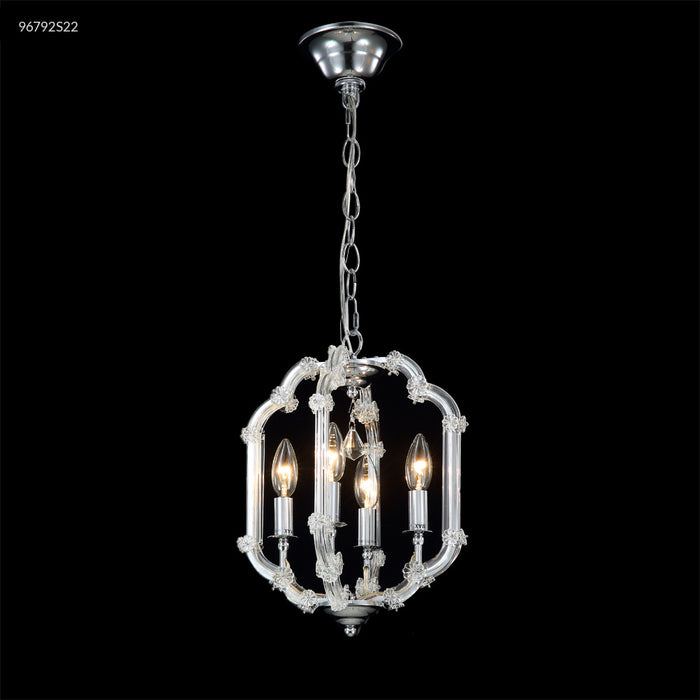 James R. Moder 96792S22 Four Light Chandelier, Silver