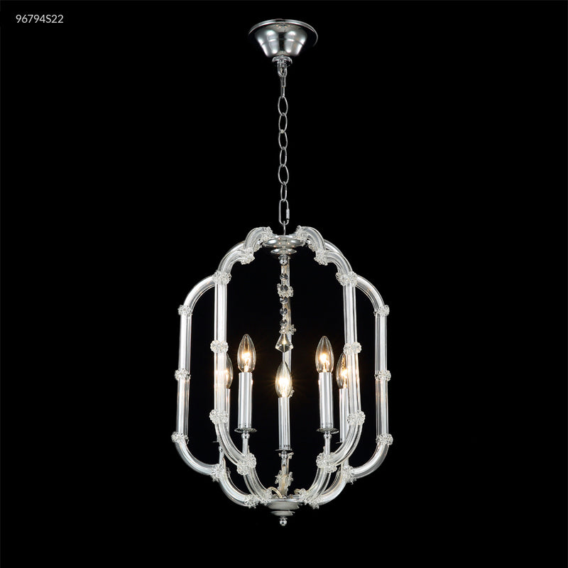 James R. Moder 96794S22 Five Light Chandelier, Silver