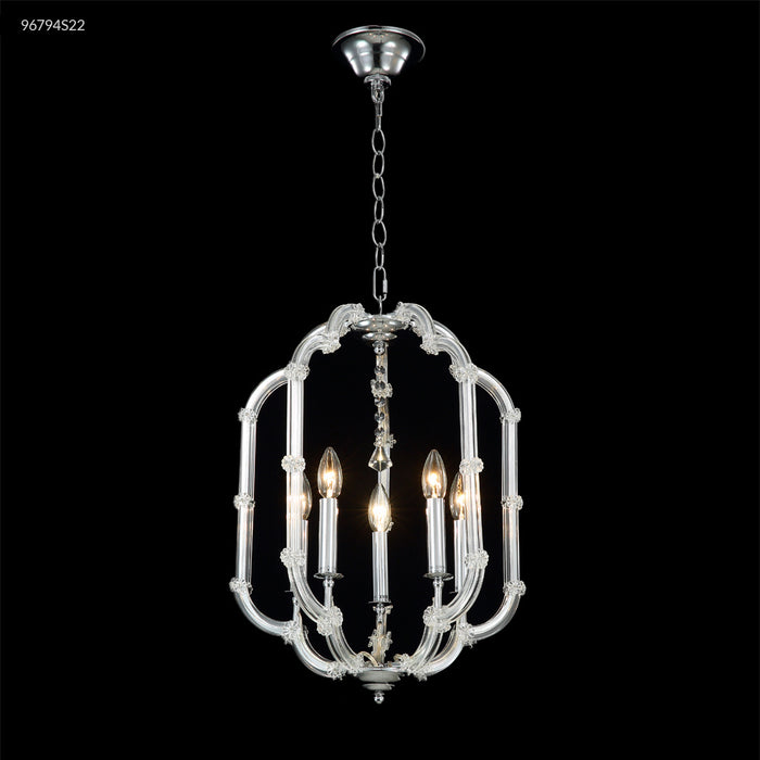 James R. Moder 96794S22 Five Light Chandelier, Silver