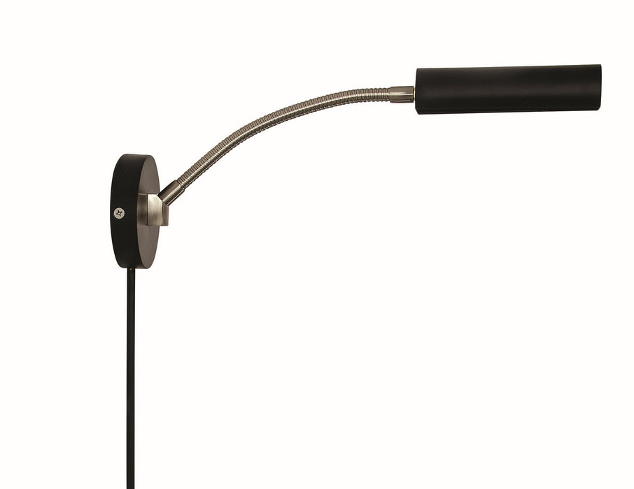House of Troy FN175-BLK/SN LED Wall Swing Lamp, Black/Satin Nickel