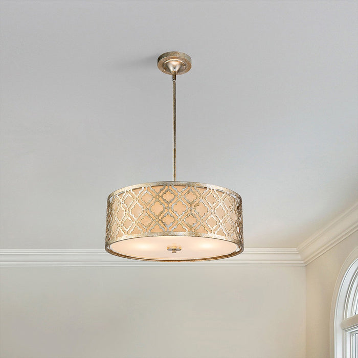Lucas + McKearn GN/ARABELLA/P/L-S Three Light Island Pendant/Semi Flush, Antique Silver