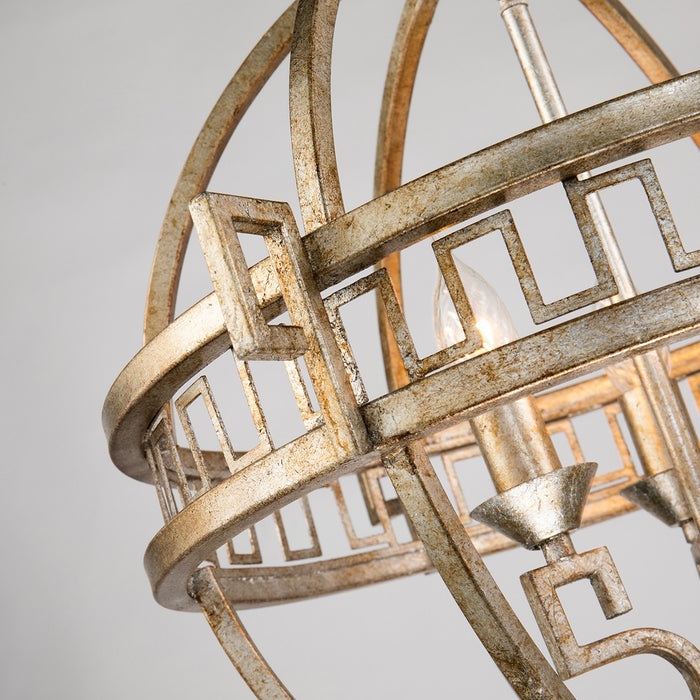 Lucas + McKearn GN/Lemuria/3PA-S Three Light Chandelier, Antique Silver