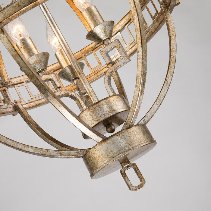 Lucas + McKearn GN/Lemuria/3PA-S Three Light Chandelier, Antique Silver