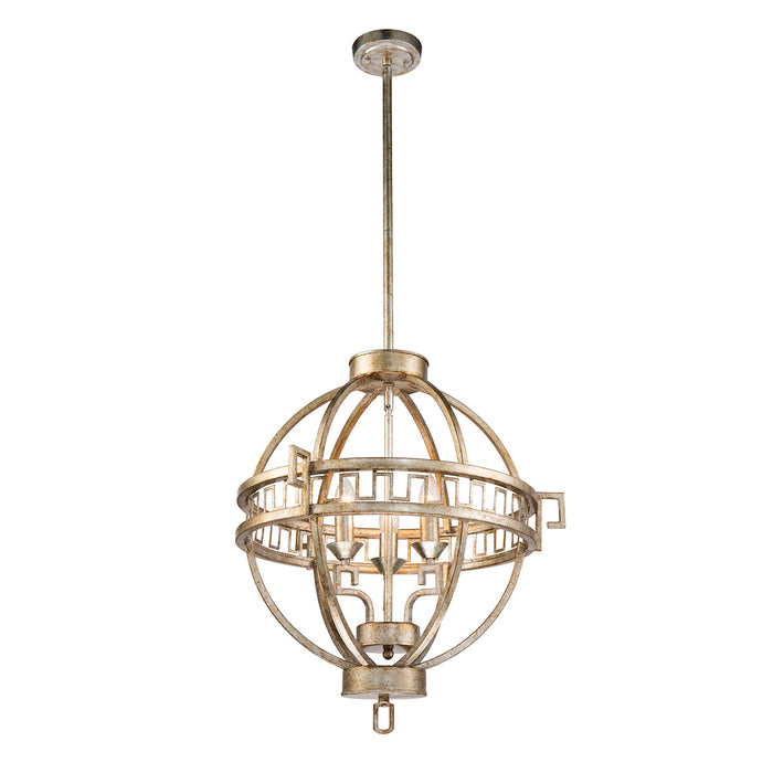 Lucas + McKearn GN/Lemuria/3PA-S Three Light Chandelier, Antique Silver