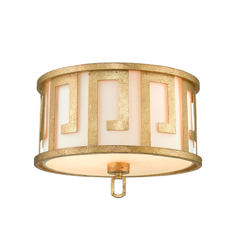 Lucas + McKearn GN/Lemuria/F Two Light Flush Mount, Distressed Gold