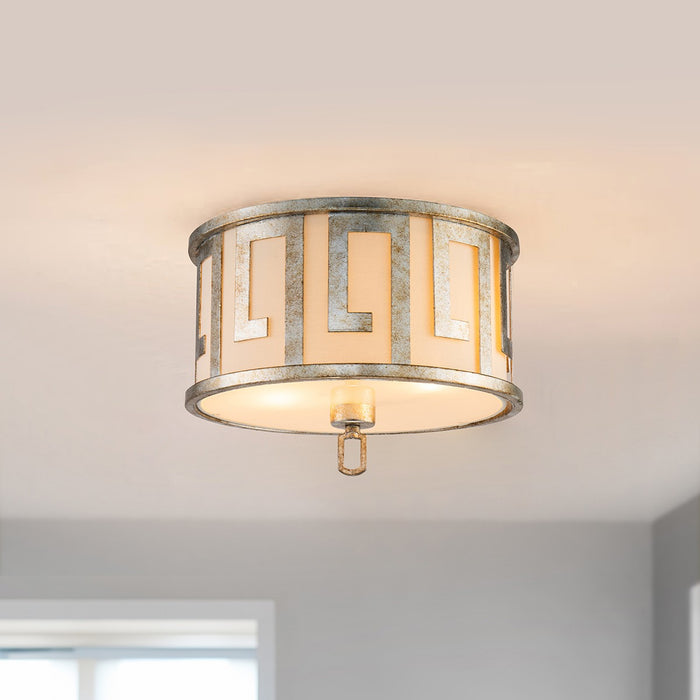 Lucas + McKearn GN/Lemuria/F-S Two Light Flush Mount, Antique Silver