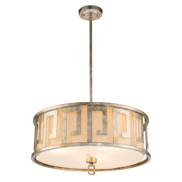 Lucas + McKearn GN/Lemuria/P/L-S Three Light Island Pendant/Semi Flush, Antique Silver