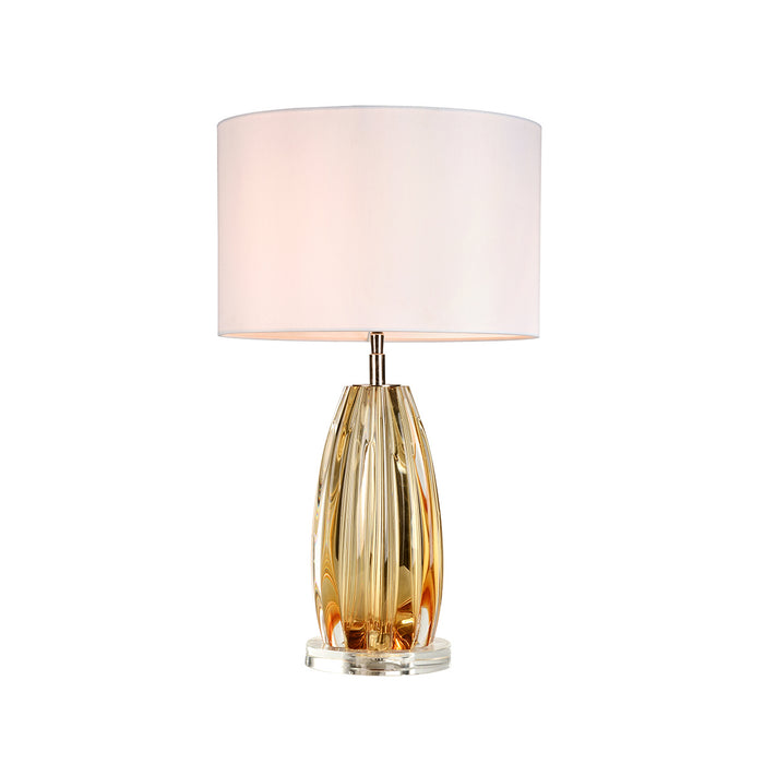 Lucas + McKearn TLG3119 One Light Table Lamp, Clear Amber Glass
