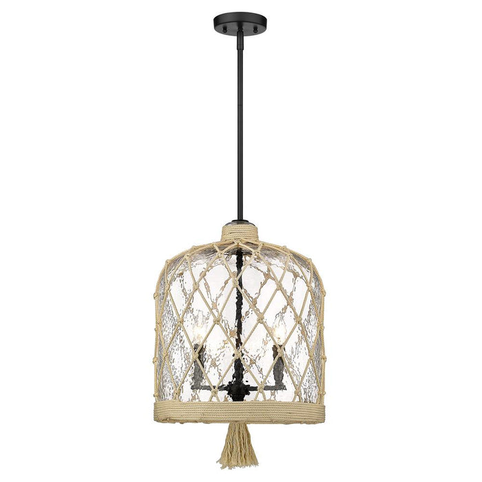 Golden 1090-3P BLK-HCG Three Light Pendant, Matte Black