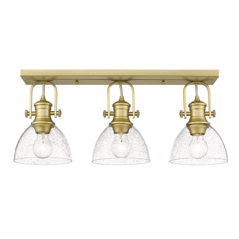 Golden 3118-3SF BCB-SD Three Light Semi-Flush Mount, Brushed Champagne Bronze