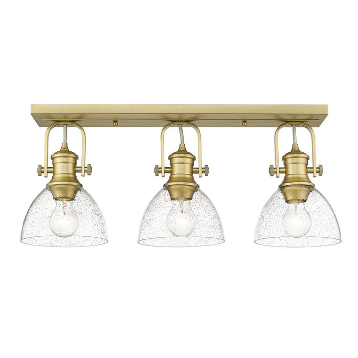 Golden 3118-3SF BCB-SD Three Light Semi-Flush Mount, Brushed Champagne Bronze
