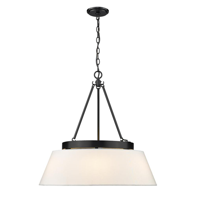 Golden 3189-6 BLK-MWS Six Light Chandelier, Matte Black