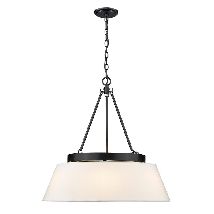 Golden 3189-6 BLK-MWS Six Light Chandelier, Matte Black