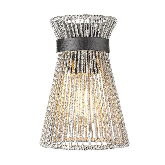 Golden 6938-1W BLK-BR One Light Wall Sconce, Matte Black