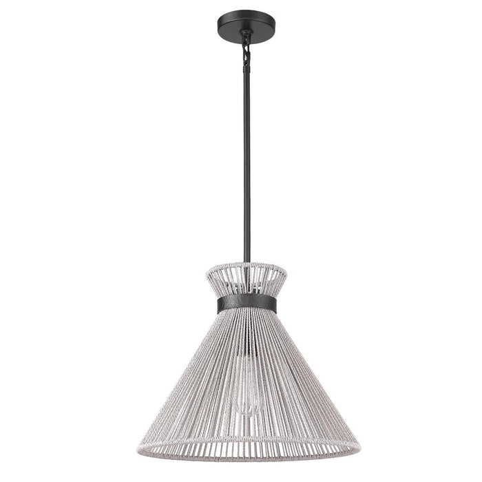 Golden 6938-M BLK-BR One Light Pendant, Matte Black
