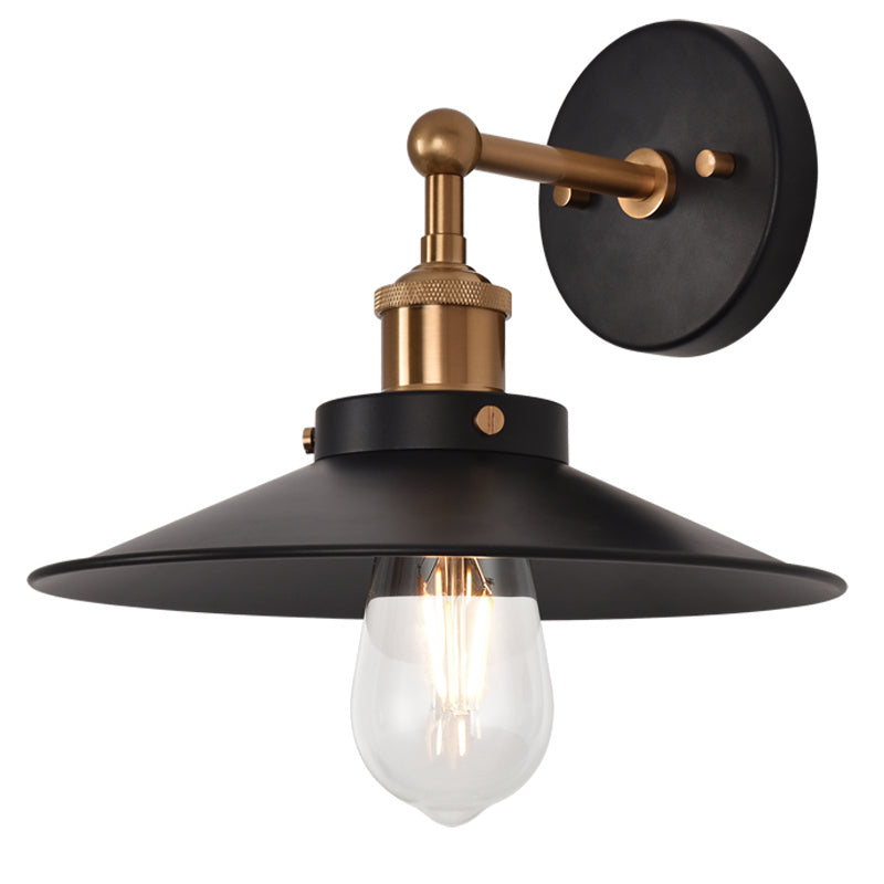Matteo Lighting W46111AGBK One Light Wall Sconce, Aged Gold Brass