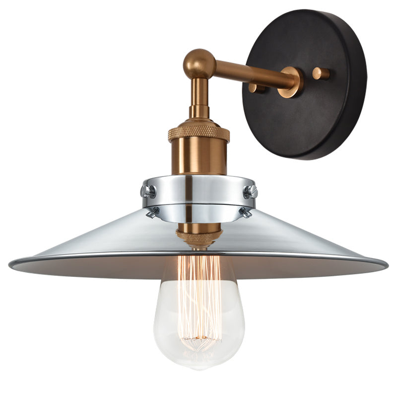 Matteo Lighting W46111AGCH One Light Wall Sconce, Aged Gold Brass