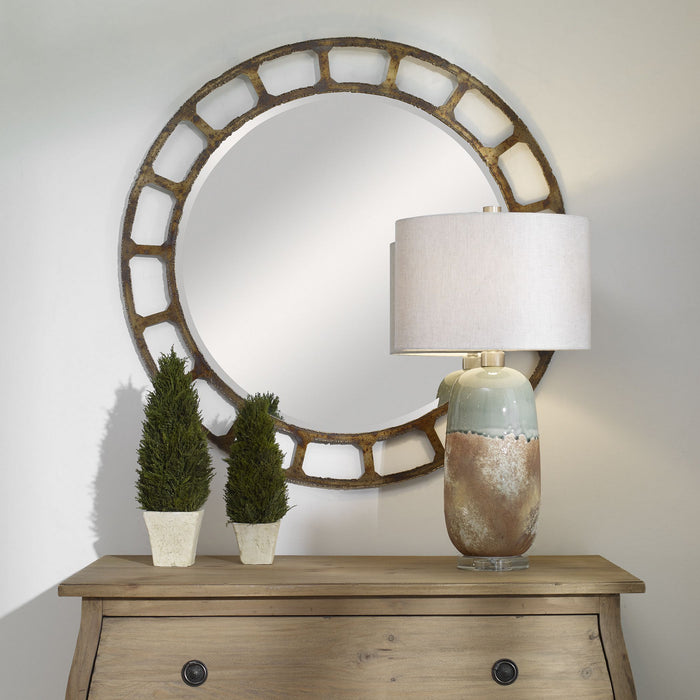 Uttermost 09759 Mirror, Aged Golden Bronze
