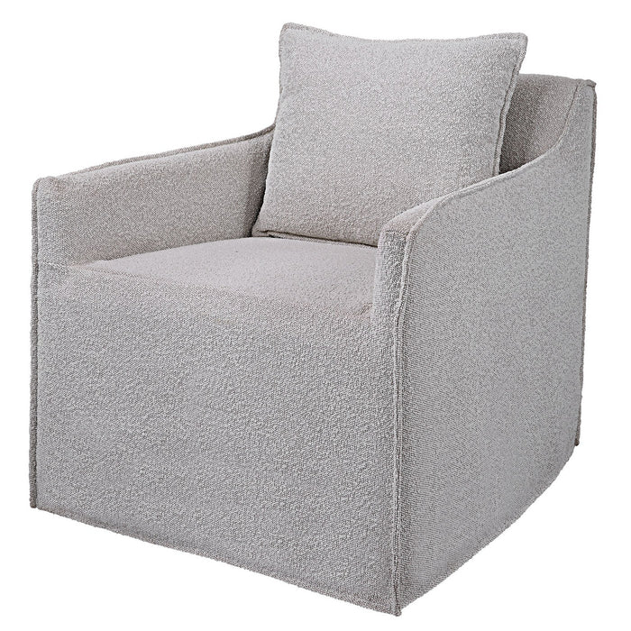 Uttermost 23658 Swivel Chair, Natural Ceruse