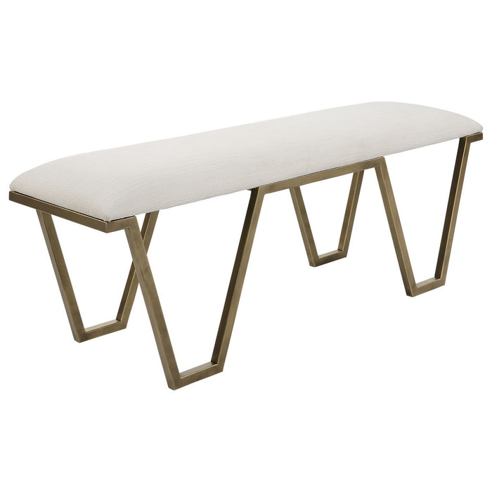 Uttermost 23676 Bench, Antique Gold Leaf