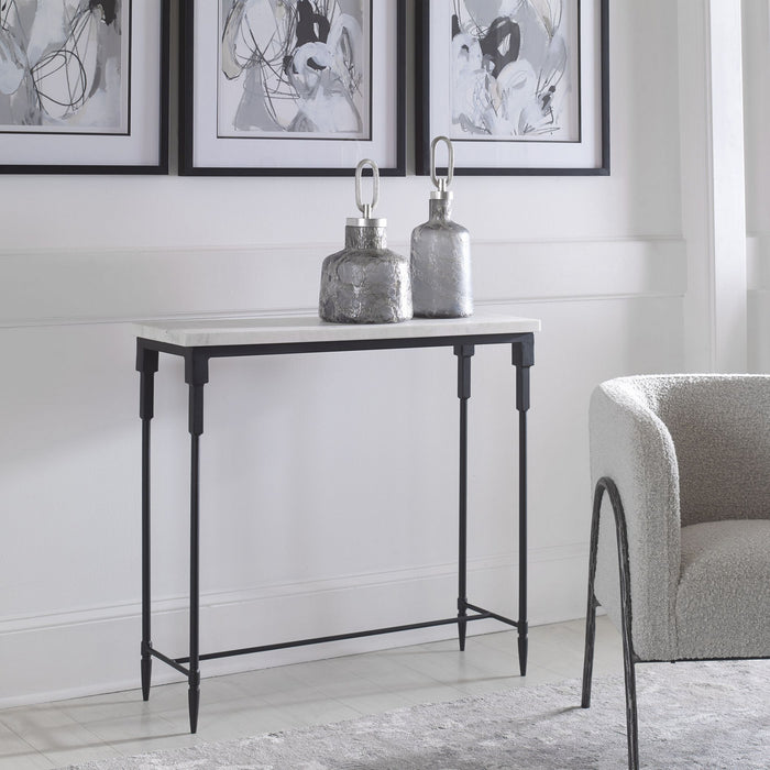 Uttermost 25165 Console Table, Satin Black