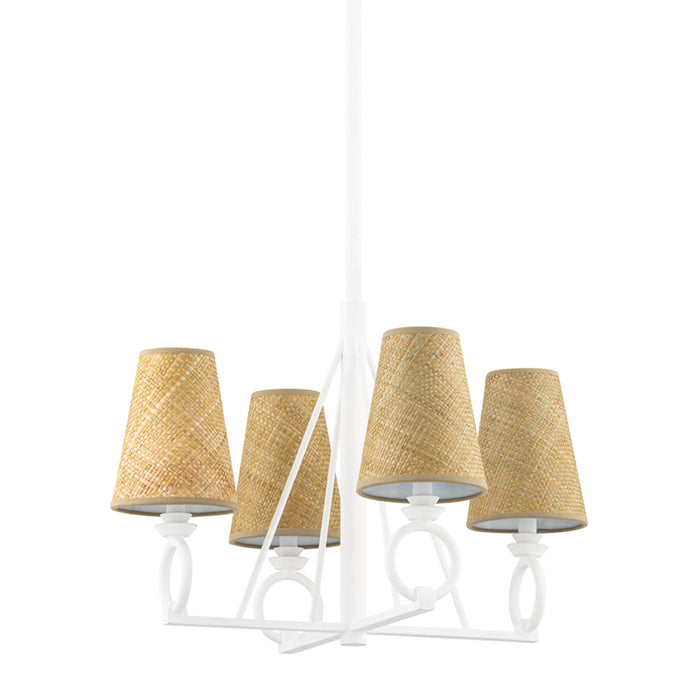 Hudson Valley 1724-WP Four Light Chandelier, White Plaster